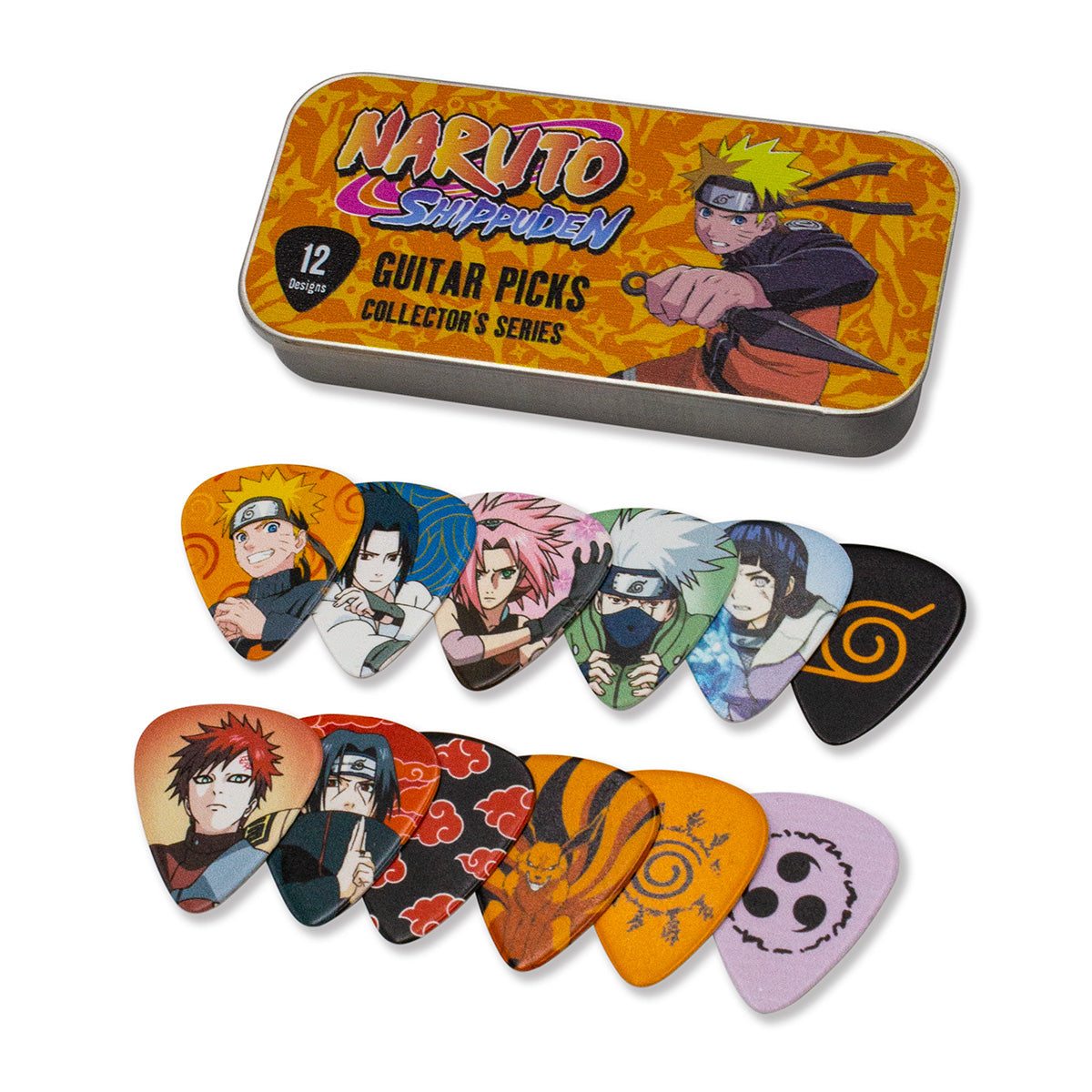 Naruto Shippuden Guitar Pick Tin - Collector's Series - Set of 12 Picks