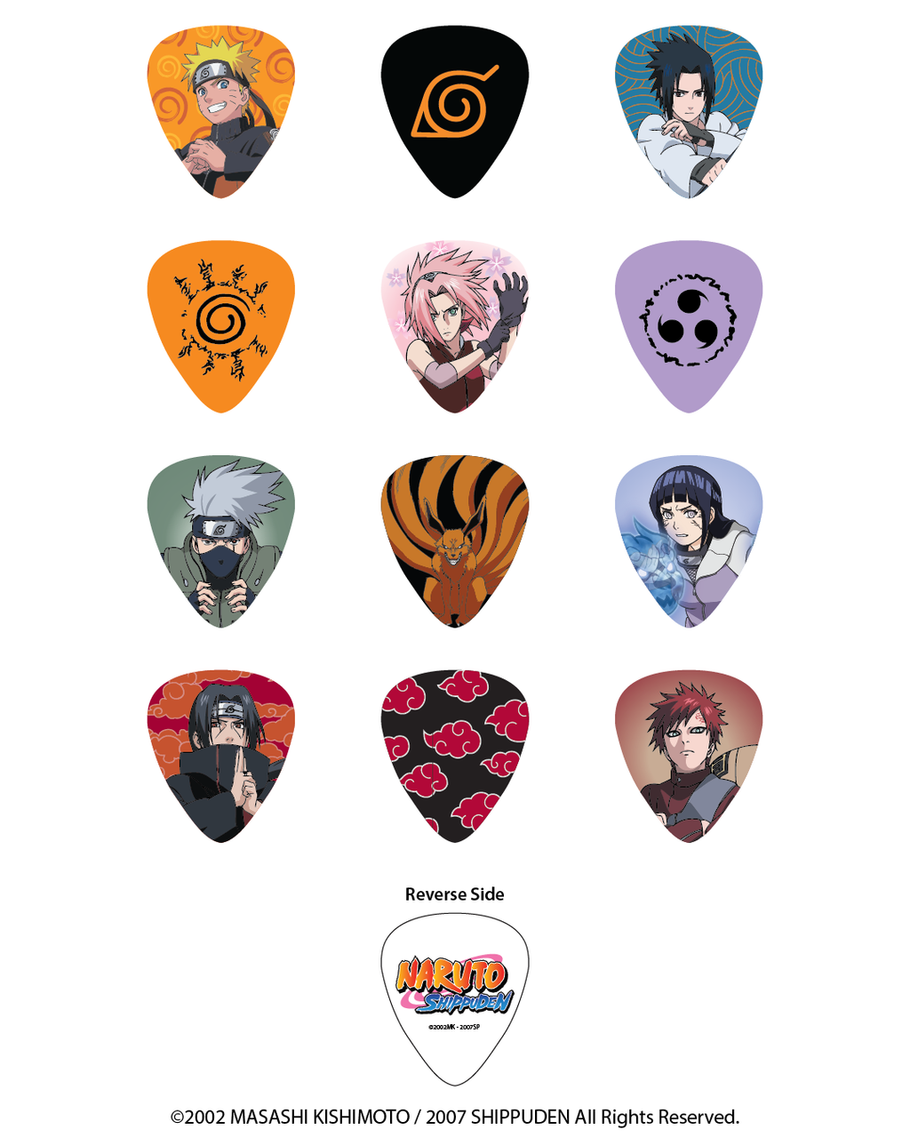 Naruto Shippuden Guitar Pick Tin - Collector's Series - Set of 12 Picks