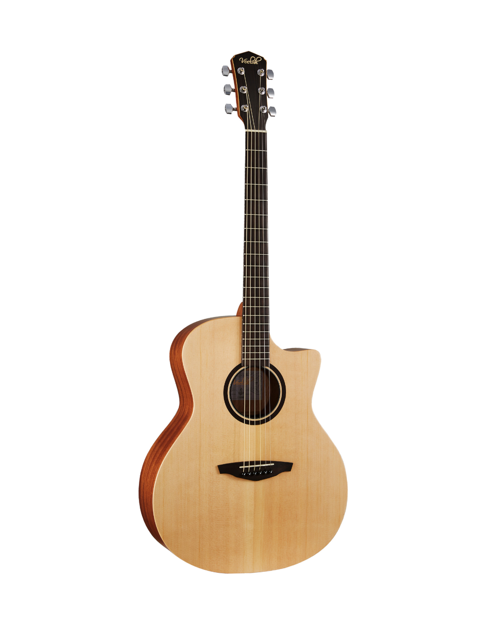 VEELAH V1 SERIES GUITAR - ACOUSTIC GA WITH CUTAWAY, SOLID TOP - SPRUCE W/ VEELAH LUXURY PADDED GIG BAG