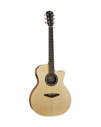 VEELAH V1 SERIES GUITAR - ELECTRO ACOUSTIC GA WITH CUTAWAY, SOLID TOP - NATURAL SPRUCE W/ VEELAH LUXURY PADDED GIG BAG