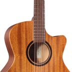 VEELAH V1 SERIES GUITAR - ACOUSTIC GA WITH CUTAWAY, SOLID TOP - MAHOGANY W/ VEELAH LUXURY PADDED GIG BAG