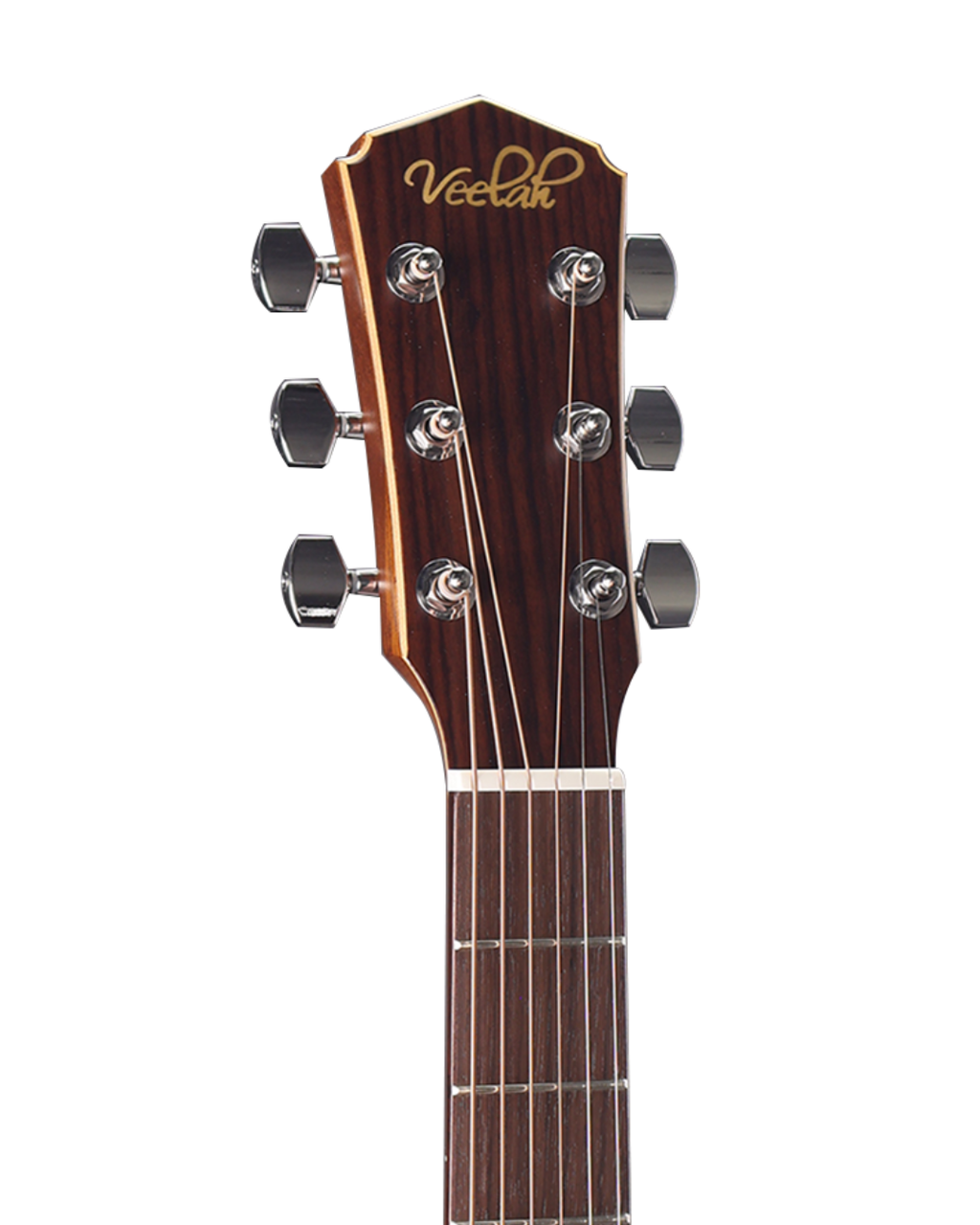 VEELAH V1 SERIES GUITAR - ACOUSTIC DREADNOUGHT WITH CUTAWAY, SOLID TOP, NATURAL MAHOGANY W/ VEELAH LUXURY PADDED GIG BAG