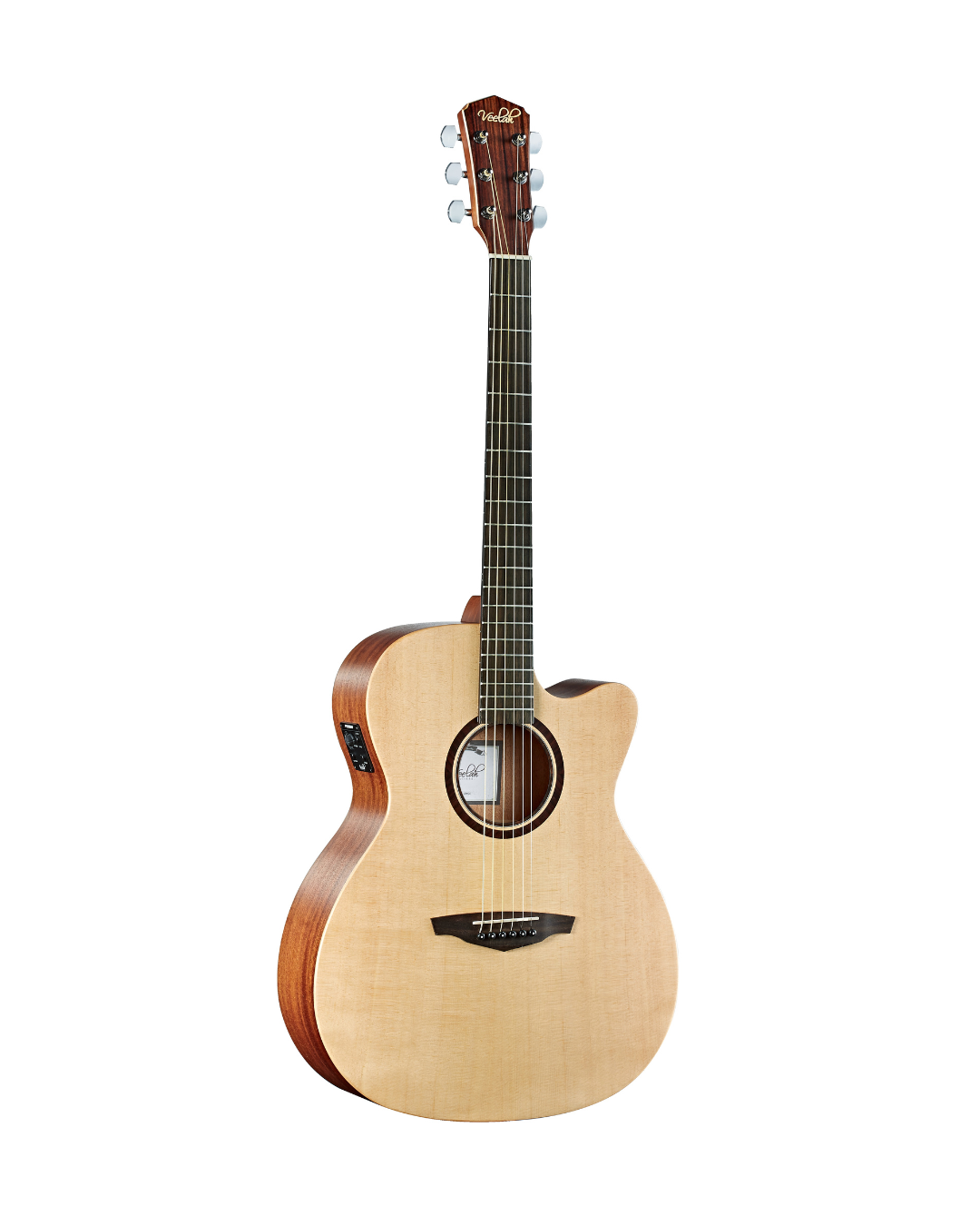 VEELAH V1 SERIES GUITAR - ELECTRO OM WITH CUTAWAY, SOLID TOP - SPRUCE W/ VEELAH LUXURY PADDED GIG BAG