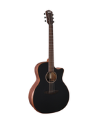 VEELAH V4 SERIES GUITAR - ELECTRO ACOUSTIC GA WITH CUTAWAY, SOLID TOP, ARM REST, SATIN BLACK W/ VEELAH LUXURY PADDED GIG BAG