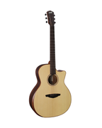 VEELAH V4 SERIES GUITAR - ELECTRO ACOUSTIC GA WITH CUTAWAY, SOLID TOP, ARM REST, NATURAL W/ VEELAH LUXURY PADDED GIG BAG