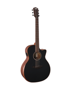 VEELAH V4 SERIES GUITAR - ELECTRO ACOUSTIC GA WITH CUTAWAY, SOLID TOP, ARM REST, SATIN BLACK W/ VEELAH LUXURY PADDED GIG BAG
