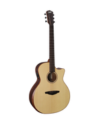 VEELAH V4 SERIES GUITAR - ELECTRO ACOUSTIC GA WITH CUTAWAY, SOLID TOP, ARM REST, NATURAL W/ VEELAH LUXURY PADDED GIG BAG