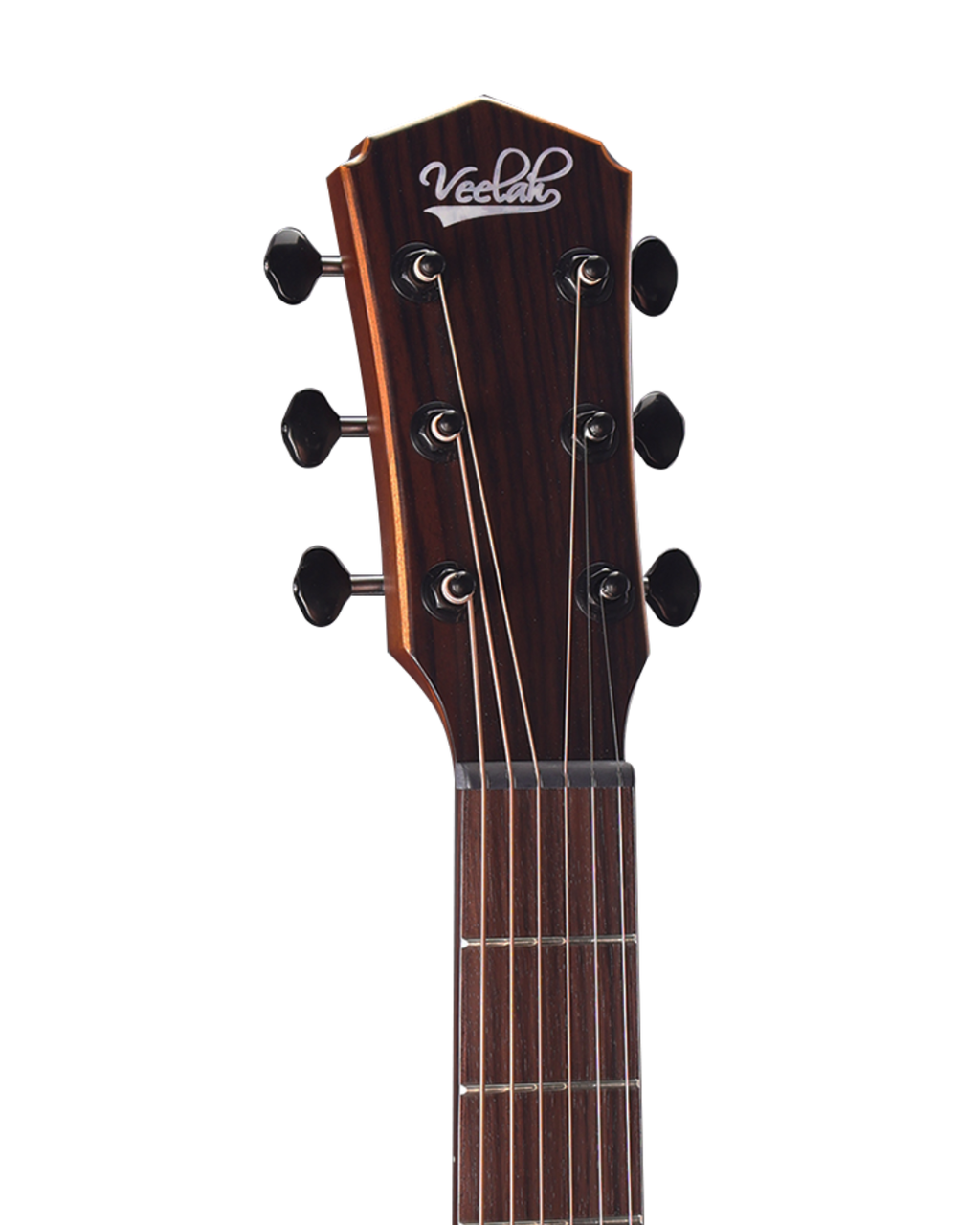 VEELAH V4 SERIES GUITAR - ELECTRO ACOUSTIC GA WITH CUTAWAY, SOLID TOP, ARM REST, SATIN BLACK W/ VEELAH LUXURY PADDED GIG BAG