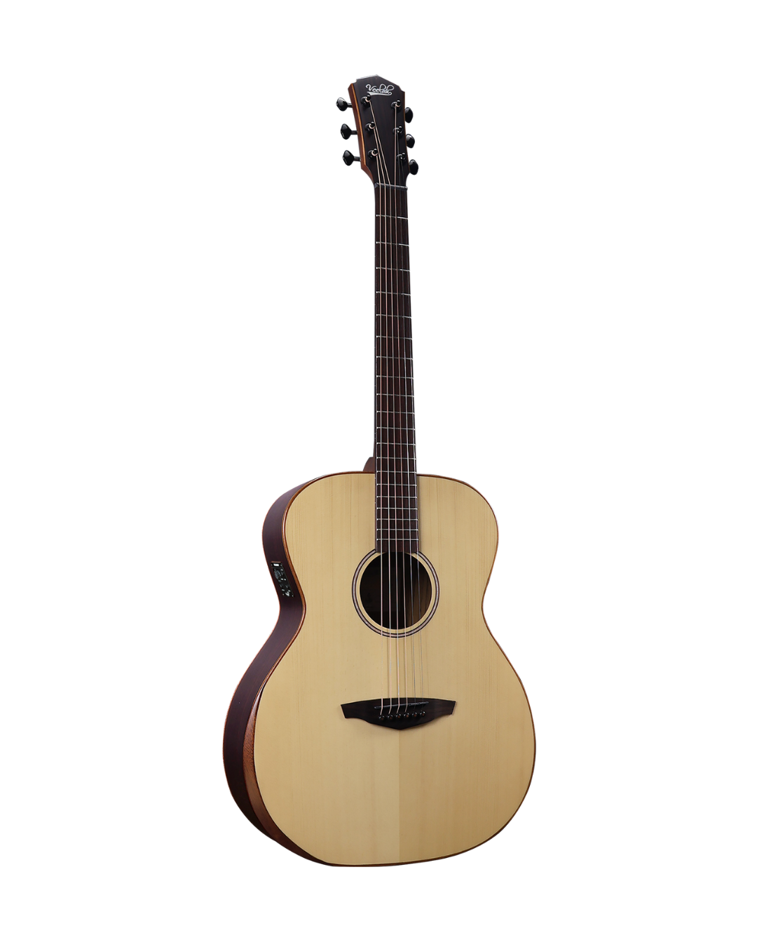 VEELAH V4 SERIES GUITAR - ELECTRO ACOUSTIC OM, SOLID TOP, ARM REST, NATURAL W/ VEELAH LUXURY PADDED GIG BAG