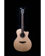 VEELAH V8 SERIES GUITAR - ALL SOLID ACOUSTIC GA WITH CUTAWAY, SOLID TOP, BACK & SIDES, SITKA SPRUCE W/ VEELAH LUXURY PADDED GIG BAG