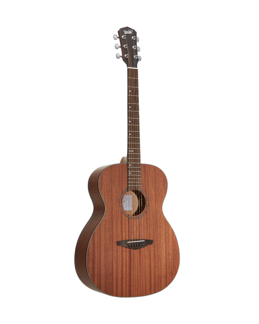 VEELAH VERO SERIES GUITAR, ACOUSTIC OM, MAHOGANY TOP W/ VEELAH PADDED GIG BAG