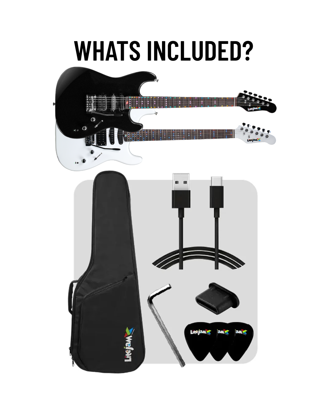 Litejam Electric Guitar RGB24 - Gloss Finish w/ Gig Bag